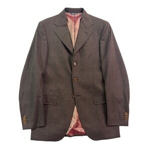 Tombolini 46R 36R Brown All Season Wool Blazer Jacket Sport Suit Coat Italy